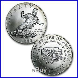 1997 4-Coin Commem Jackie Robinson Set BU & Proof (withBox & COA) SKU #7209