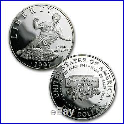 1997 4-Coin Commem Jackie Robinson Set BU & Proof (withBox & COA) SKU #7209