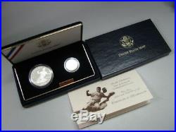 1997 W Jackie Robinson $5 Dollar Gold & $1 Silver Proof Commemorative 2 Coin Set