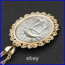 1999 1/10 oz. 999 Platinum American Eagle BU Coin Solid 14K Gold Necklace NEW
