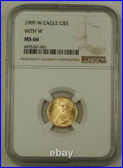 1999-W Emergency Issue $5 American Gold Eagle AGE Coin NGC MS-66 Gem
