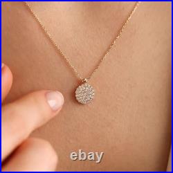 1.00TCW Round Cut Lab Created Coin Shape Pendant 14k Solid Yellow Gold