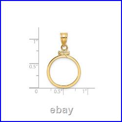 1/10 oz American Buffalo $5 Coin Bezel Pendant Prong Set 14k Yellow Gold