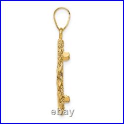 1/10 oz American Buffalo $5 Coin Bezel Pendant Prong Set Rope 14k Yellow Gold