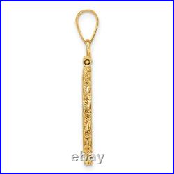 1/10 oz American Buffalo $5 Coin Bezel Pendant Screw Top Rope 14k Yellow Gold