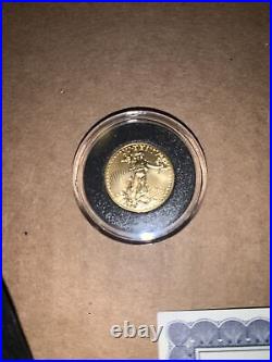 1/10 oz Solid Gold Eagle Coin Certificate Of Authenticity 2013