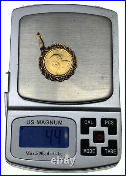 1/10 oz gold krugerrand in 14k gold rope bezel 22k solid gold coin 1982