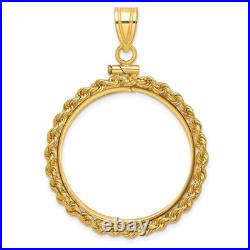 1/2 oz American Buffalo $25 Coin Bezel Pendant Screw Top Rope 14k Yellow Gold 1/2 oz American Buffalo $25 Coin Bezel Pendant Screw Top Rope 14k Yellow Gold