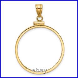 1/2 oz American Eagle $25 Coin Bezel Pendant Prong Set Edge in 14k Yellow Gold