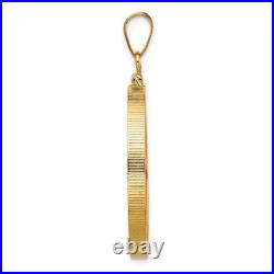 1/2 oz American Eagle $25 Coin Bezel Pendant Prong Set Edge in 14k Yellow Gold