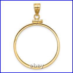 1/2 oz American Eagle $25 Coin Bezel Pendant Prong Set Edge in 14k Yellow Gold