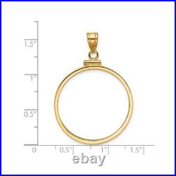 1/2 oz American Eagle $25 Coin Bezel Pendant Prong Set Edge in 14k Yellow Gold