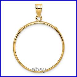 1/2 oz American Eagle $25 Coin Bezel Pendant Prong Set in 14k Yellow Gold