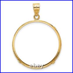 1/2 oz American Eagle $25 Coin Bezel Pendant Prong Set in 14k Yellow Gold