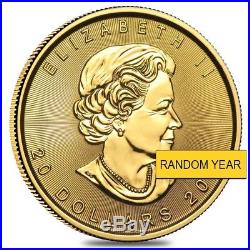 1/2 oz Canadian Gold Maple Leaf $20 Coin (Random Year)