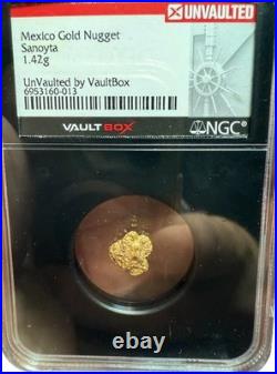 1.42 Sanoyta Mexico Gold Nugget VaultBox Vault Box NGC Unvaulted Solid Example