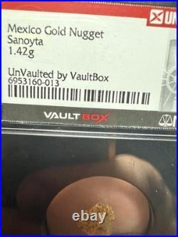 1.42 Sanoyta Mexico Gold Nugget VaultBox Vault Box NGC Unvaulted Solid Example