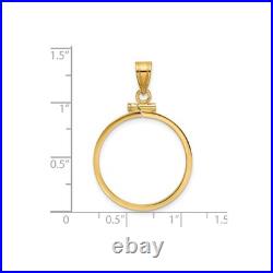 1/4 oz American Buffalo $10 Coin Bezel Pendant Prong Set Edge in 14k Yellow Gold