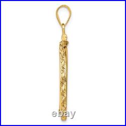 1/4 oz American Buffalo $10 Coin Bezel Pendant Screw Top Rope 14k Yellow Gold