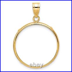 1/4 oz American Eagle $10 Coin Bezel Pendant Prong Set in 14k Yellow Gold