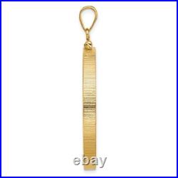 1 oz American Buffalo $50 Coin Bezel Pendant Prong Set Edge in 14k Yellow Gold