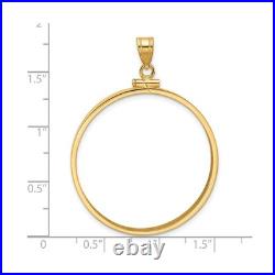 1 oz American Buffalo $50 Coin Bezel Pendant Prong Set Edge in 14k Yellow Gold