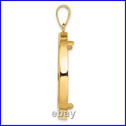 1 oz American Buffalo $50 Coin Bezel Pendant Prong Set in 14k Yellow Gold