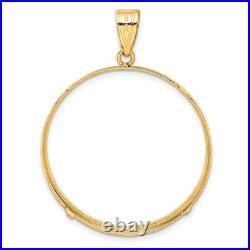 1 oz American Buffalo $50 Coin Bezel Pendant Prong Set in 14k Yellow Gold
