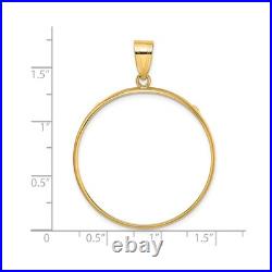 1 oz American Buffalo $50 Coin Bezel Pendant Prong Set in 14k Yellow Gold