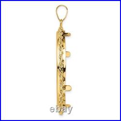 1 oz American Eagle $50 Coin Bezel Pendant Prong Set Rope in 14k Yellow Gold 1 oz American Eagle $50 Coin Bezel Pendant Prong Set Rope in 14k Yellow Gold