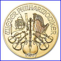1 oz Austrian Philharmonic Gold Random Year 1 oz. 9999 fine Gold Coin $100 Euro