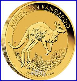 1oz Australian Gold Kangaroo Coin (Random Date). 9999 Fine BU