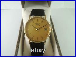 2000 TISSOT 1853 Coin Type Date Man 18K Case Gold Dial Quartz Vintage Watches