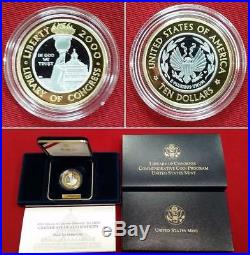 2000 W Library of Congress Bimetallic $10 Gold/Platinum US Mint Proof Coin