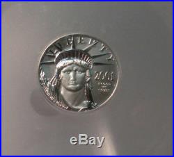 2001 $10 Platinum 1/10 Oz. 9995 Fine American Eagle Icg Ms69 Dollar Coin Liberty