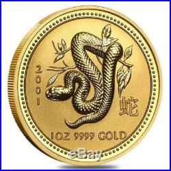 2001 1 oz Gold Lunar Year of Snake Perth Mint Series I Coin (In Capsule)