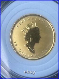 2001 Proof 1/4 OZ Gold Maple Leaf Hologram Coin 9999 Solid 24KT 24 Karat 1/4OZ