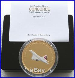 2003 Last Flight of Concorde Solid. 999 Gold Proof 5oz Coin Medal Box Coa