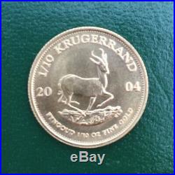 2004 1/10 Gold Krugerrand Coin 22 Carat Solid Gold