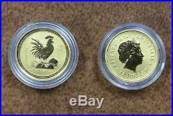 2005 AUSTRALIA $15 1/10oz GOLD Chinese LUNAR New year ROOSTER COIN in capsule