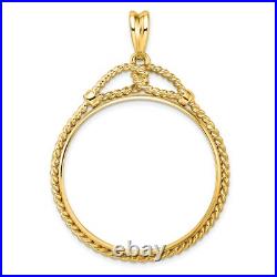 2006-Now $50 1 oz American Buffalo Prong Set Western Rope Coin Bezel in 14k Gold 2006-Now $50 1 oz American Buffalo Prong Set Western Rope Coin Bezel in 14k Gold