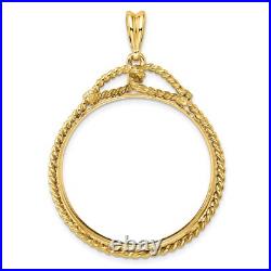 2006-Now $50 1 oz American Buffalo Prong Set Western Rope Coin Bezel in 14k Gold 2006-Now $50 1 oz American Buffalo Prong Set Western Rope Coin Bezel in 14k Gold