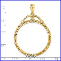 2006-Now $50 1 oz American Buffalo Prong Set Western Rope Coin Bezel in 14k Gold 2006-Now $50 1 oz American Buffalo Prong Set Western Rope Coin Bezel in 14k Gold