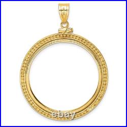 2006-Now $50 1 oz American Buffalo Screw Top Beaded Coin Bezel in 14k Gold 2006-Now $50 1 oz American Buffalo Screw Top Beaded Coin Bezel in 14k Gold