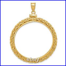 2006-Now $50 1 oz American Buffalo Screw Top Loose Chain Coin Bezel in 14k Gold