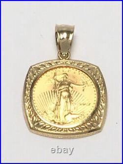 2007 American Gold Eagle 1/10oz Gold Coin in 14K Yellow Gold Pendant (AP1106643)