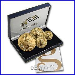 2008-W 4-Coin Burnished Gold American Eagle Set (withBox & COA) SKU #55433