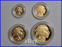 2008-W American Gold Buffalo 4-Coin Set Proof with Box & COA