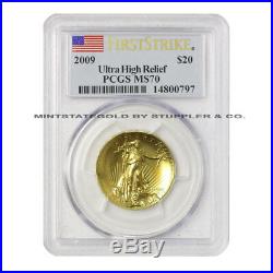 2009 $20 Ultra High Relief Double Eagle PCGS MS70 First Strike Gold Bullion coin