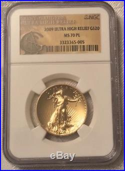 2009 NGC Graded MS70 PL Ultra High Relief $20 Gold Double Eagle Coin! PERFECT